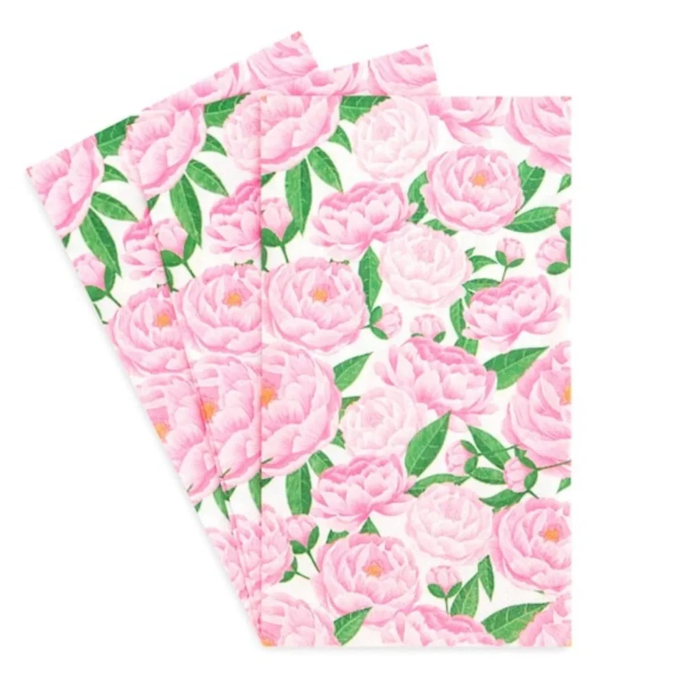 Set of 24 Peonies Guest Towels Hostess Napkins